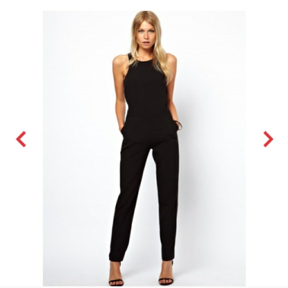 Sleevless slit back high waist pocket jumpsuit